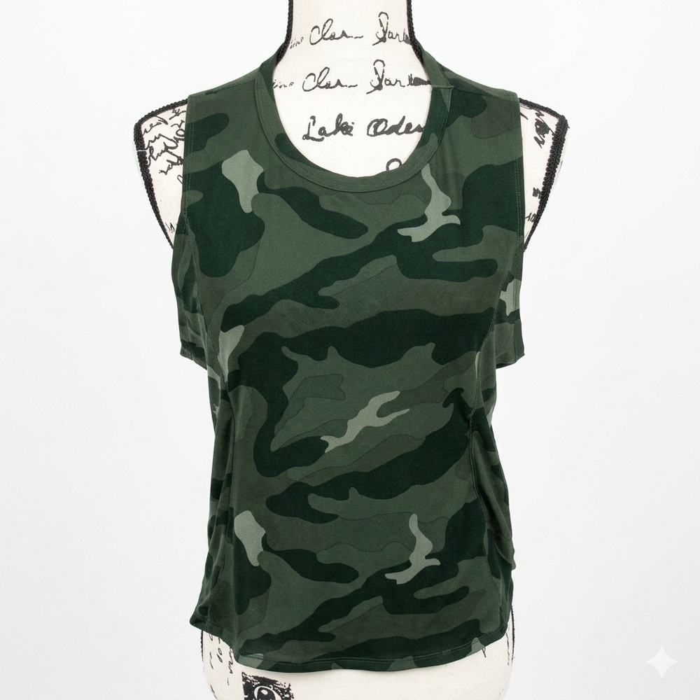 Old Navy GREEN & BLACK CAMO Fitted Sleeveless Tank Top